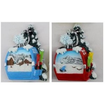 Magnet Winter Gondel Schneekristall 2fach